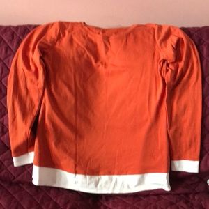 Isaac Mizrahi ladies long sleeve pumpkin orange top